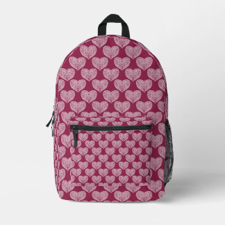 Herzmuster im Burgundy-Backpack Bedruckter Rucksack