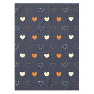 Herzmuster in Orange und Creme Tischdecke