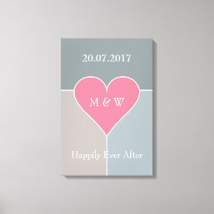 Herzmuster mit individuellem Text auf Leinwand