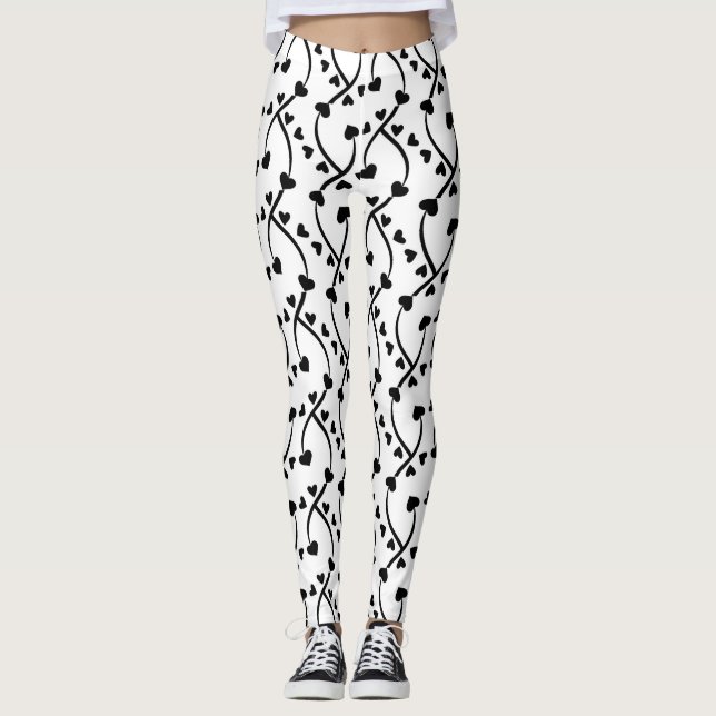 Herzmuster Nahtloses Design Leggings (Vorderseite)