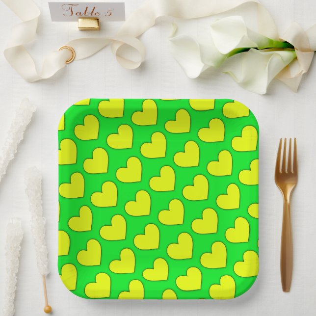 Herzmuster Pappteller (Hochzeit)