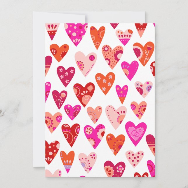 Herzmuster Rosa rosa Valentine Feiertagskarte (Vorderseite)