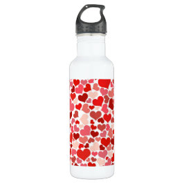 Herzmuster, rote Herzen, Liebe Edelstahlflasche