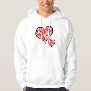 Herzmuster, rote Herzen, Liebe Hoodie