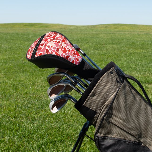 Herzmuster, rote Herzen, Liebe, Ihr Name Golf Headcover (In SItu)