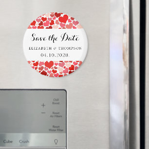 Herzmuster, rote Herzen, Liebe, Save the Date Magnet