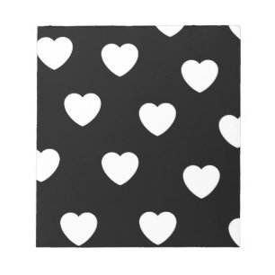 Herzmuster Schwarz und Weiß  Notizblock