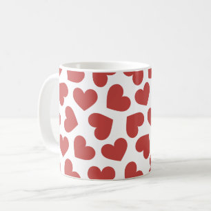 Herzmuster Stilvoll Modern Weiß Rot Chic Kaffeetasse
