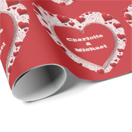 Herzmuster Valentinin Rot-Weiß-Liebe Geschenkpapier
