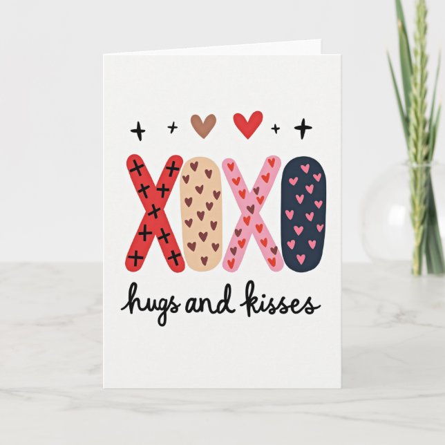 Herzmuster Xoxo Karte (Vorderseite)
