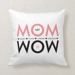 Herzname Meine Mama ist Wow Foto Muttertag Kissen