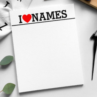 Herzname Notizblock