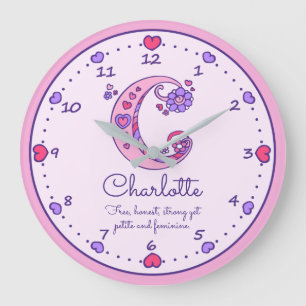 Herznamensbedeutungsuhr des Monogramms C Charlotte Große Wanduhr