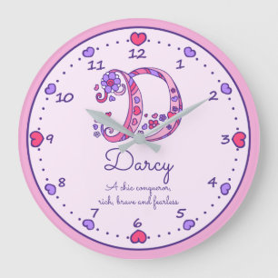 Herznamensbedeutungsuhr des Monogramms D Darcy Große Wanduhr