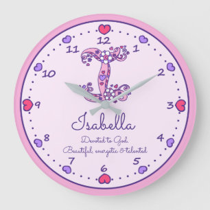 Herznamensbedeutungsuhr des Monogramms I Isabella Große Wanduhr