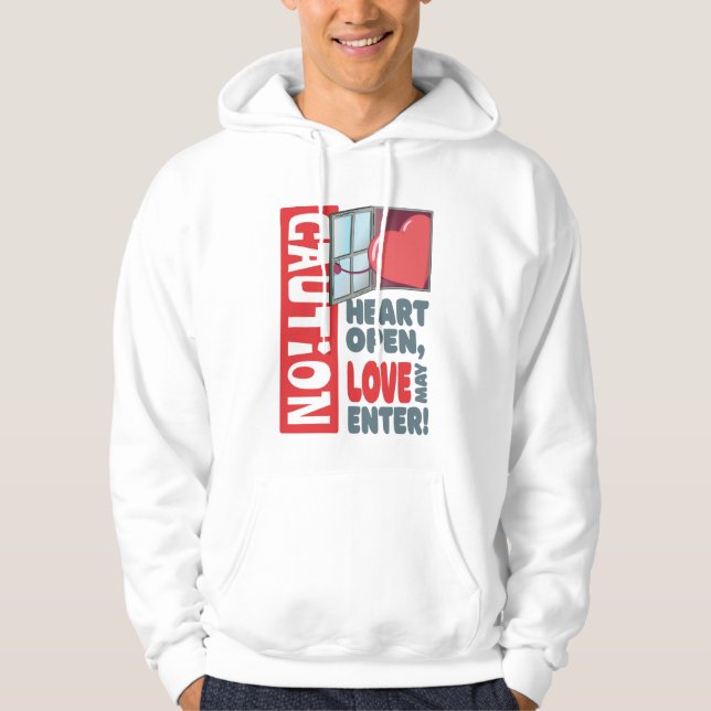 Herzöffnen, Liebe kann eintreten (Valentinstag) Hoodie (Vorderseite)