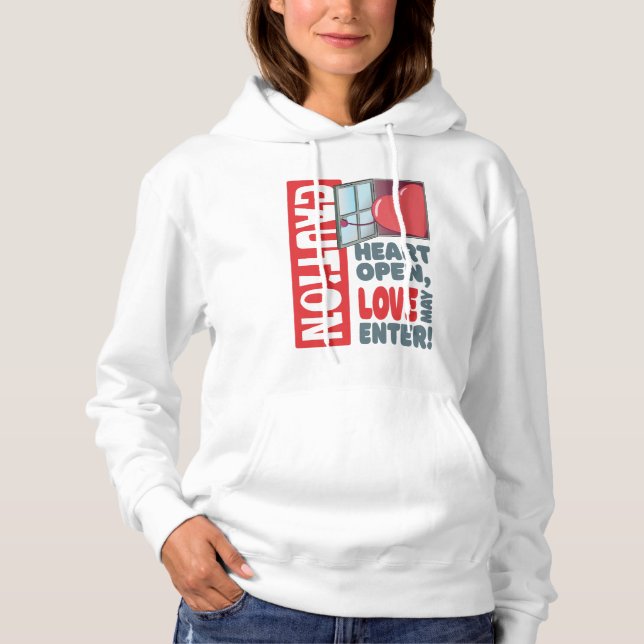 Herzöffnen, Liebe kann eintreten (Valentinstag) Hoodie (Vorderseite)