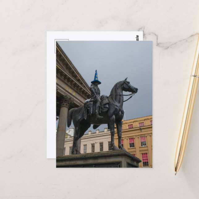 Herzog von Wellington Statue, Glasgow Postcard Postkarte (Vorderseite/Rückseite Beispiel)