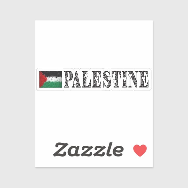 Herzpalestinflagge v11 aufkleber (Blatt)