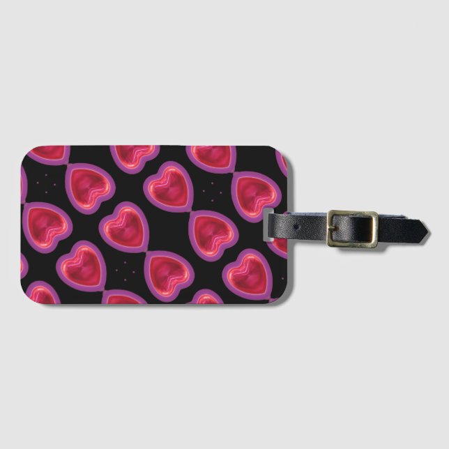 HERZPATTERE TASSE GEPÄCKANHÄNGER (Vorderseite (Horizontal))