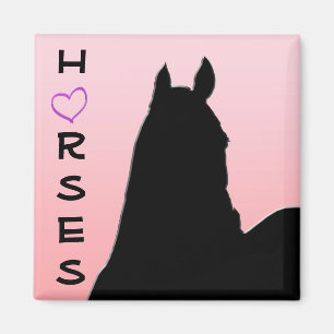 Herzpferde I (rosa verblasst) Magnet