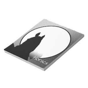 Herzpferde I Silver Heart (silber metallisch) Notizblock