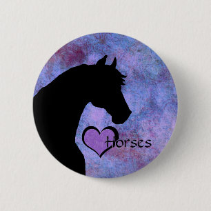 Herzpferde II (lila/blau) Button