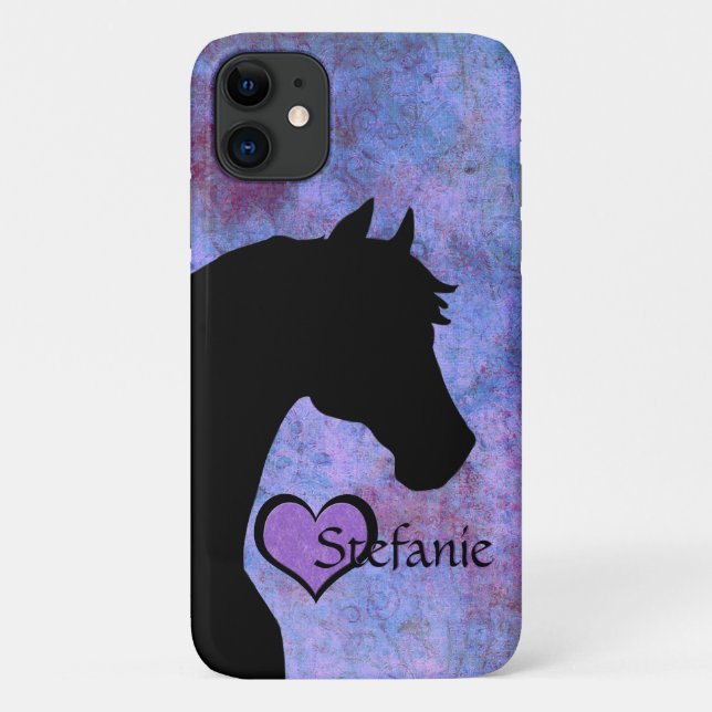 Herzpferde II (lila) Case-Mate iPhone Hülle (Rückseite)