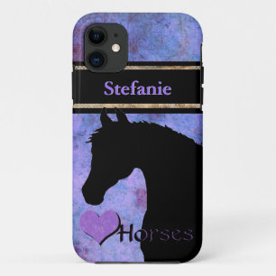 Herzpferde III (lila/blau) Case-Mate iPhone Hülle