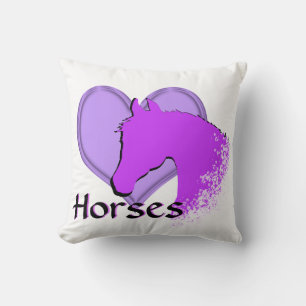 Herzpferde III (lila) Kissen