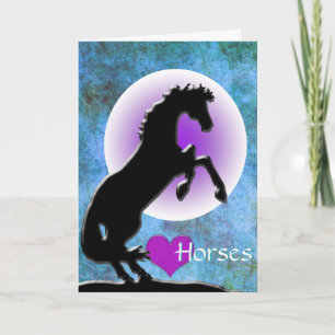 Herzpferde V (blau/grün) Karte