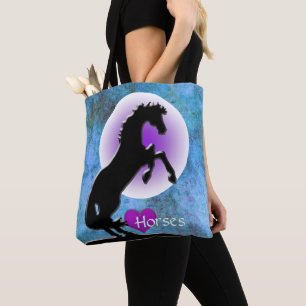 Herzpferde V (blau/grün) Tasche