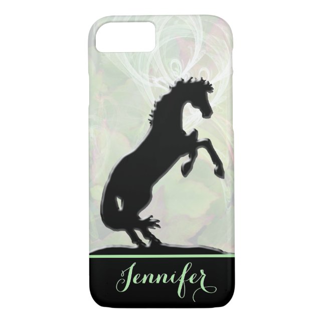 Herzpferde V (grünes misty-Fraktal) Case-Mate iPhone Hülle (Rückseite)