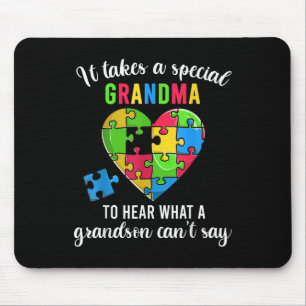 Herzpuzzle Shirt, Oma Autismus Bewusstsein Mousepad