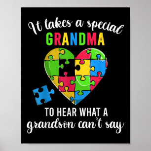 Herzpuzzle Shirt, Oma Autismus Bewusstsein Poster