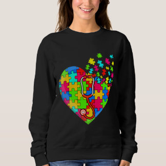 Herzpuzzle-Teile unterstützen Autismus-Auszeichnun Sweatshirt
