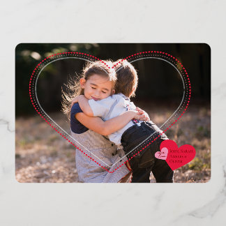 Herzrahmen Valentinstag Fotokarte Folien Feiertagskarte