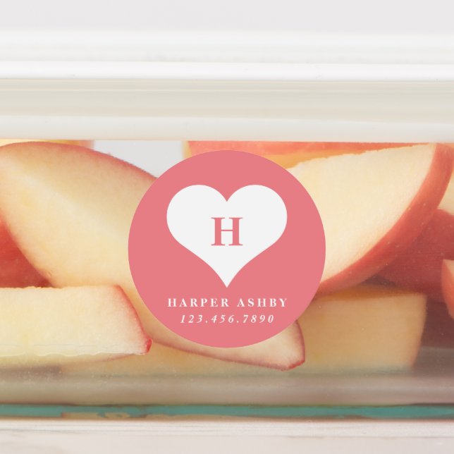 Herzrasenbogen Wassersicherer Name Etiketten (Befestigt)