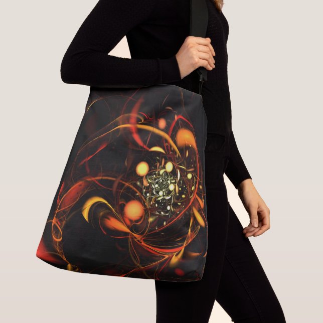 Herzrhythmus Abstrakt Art Cross Body Tragetaschen Mit Langen Trägern (Von Nahem)