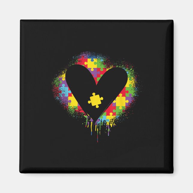 Herzrhythmus _ Autistisch _ Support Autismus Magnet (Vorne)
