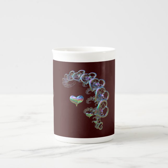 Herzrhythmus Prozellantasse (Vorderseite)