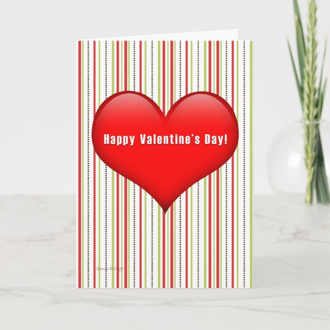 Herzrhythmuskarte Streifen Valentinstag Feiertagskarte (Vorderseite)