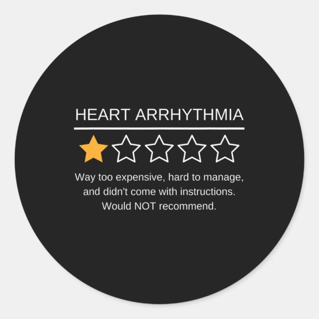 Herzrhythmusstörung Aufklärung Ein Star Rating Sur Runder Aufkleber (Vorderseite)