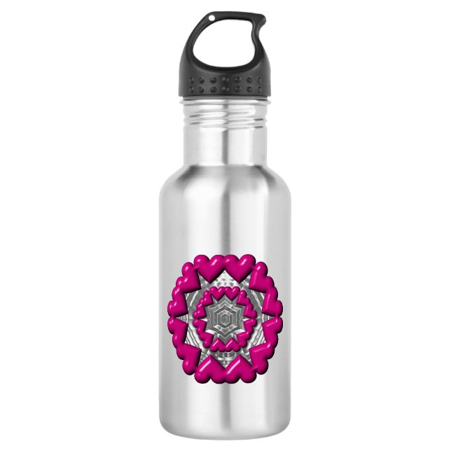 Herzring Valentine Edelstahlflasche (Vorderseite)