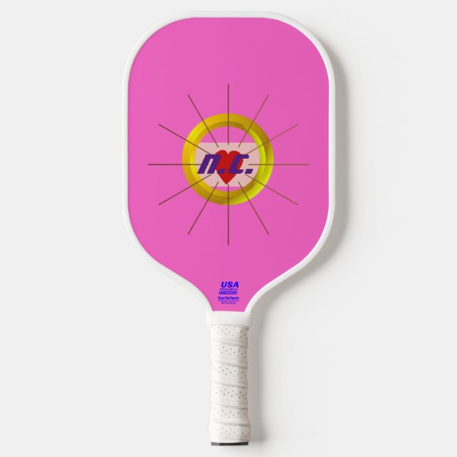 Herzrosa Quadrate Pickleball Paddle (Vorderseite)