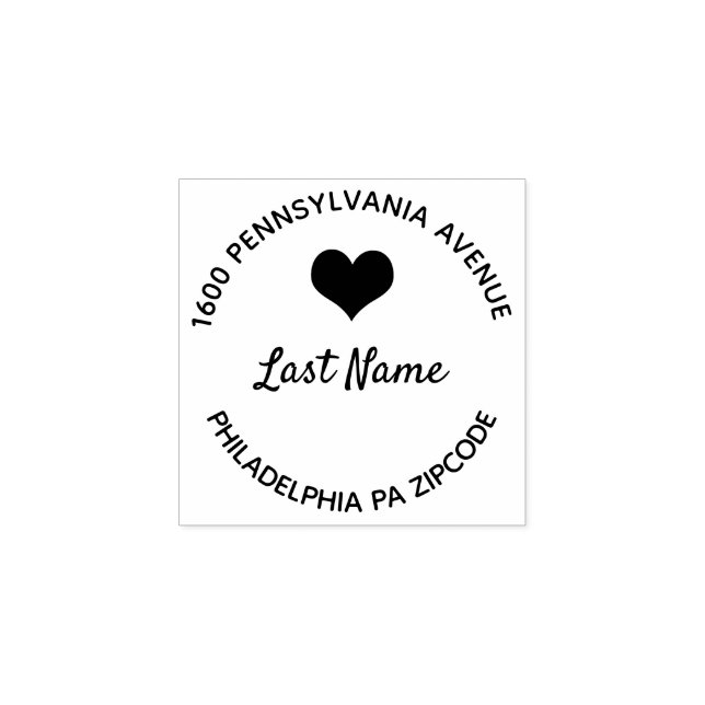 Herzrunde Gummistempel (Prägung)