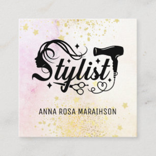 *~* Herzschere Herztrockner AP6 Glitzer Quadratische Visitenkarte