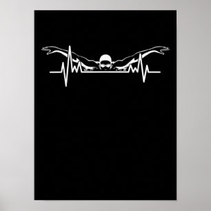 Herzschläfer Schwimmerteam Schwimmerinnen Girls Poster