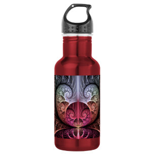 Herzschlag, abstrakte surreal fantastische Fraktal Edelstahlflasche