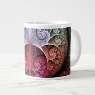 Herzschlag, abstrakte surreal-fantastische Fraktal Jumbo-Tasse